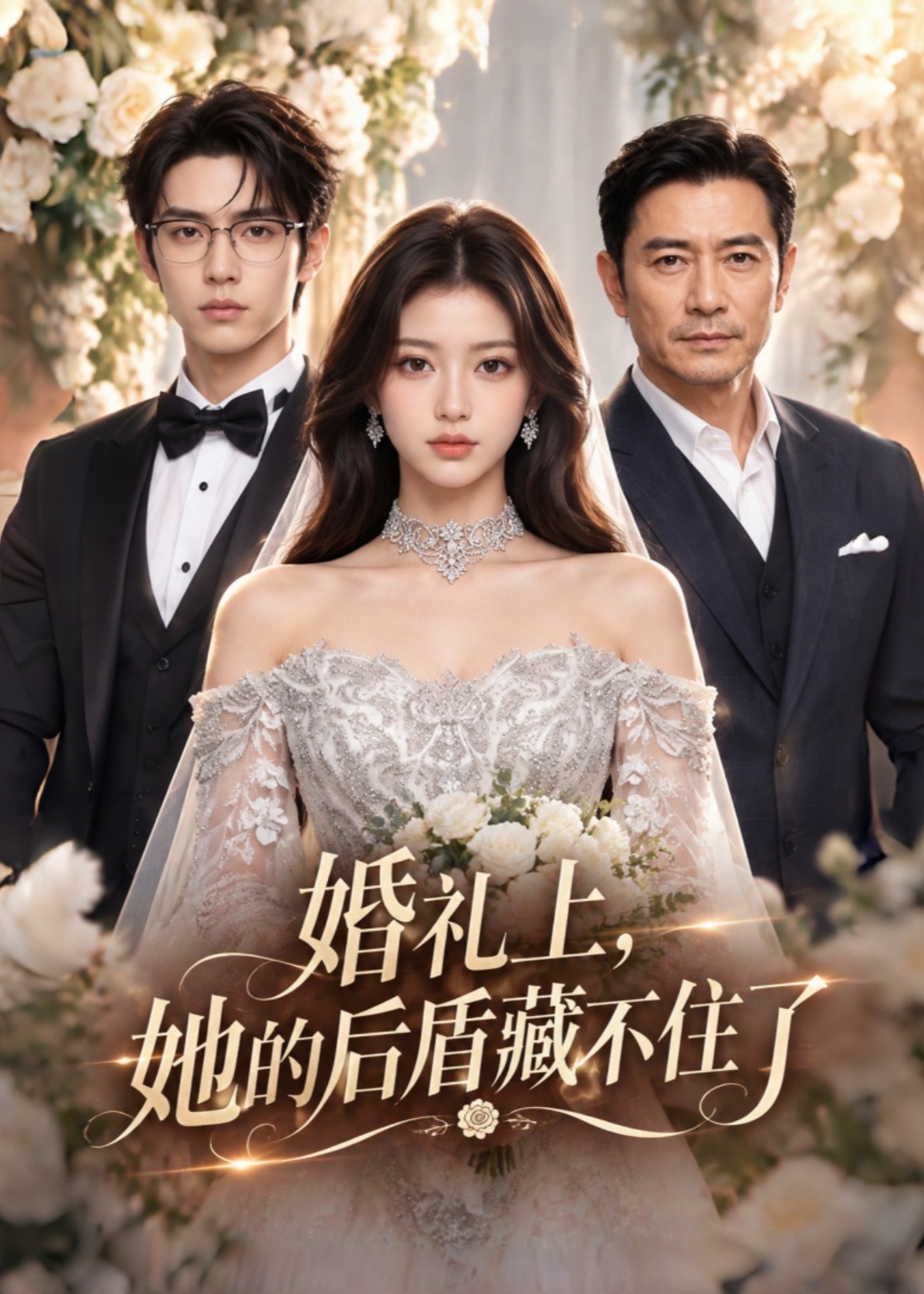 婚礼上，她的后盾藏不住了
